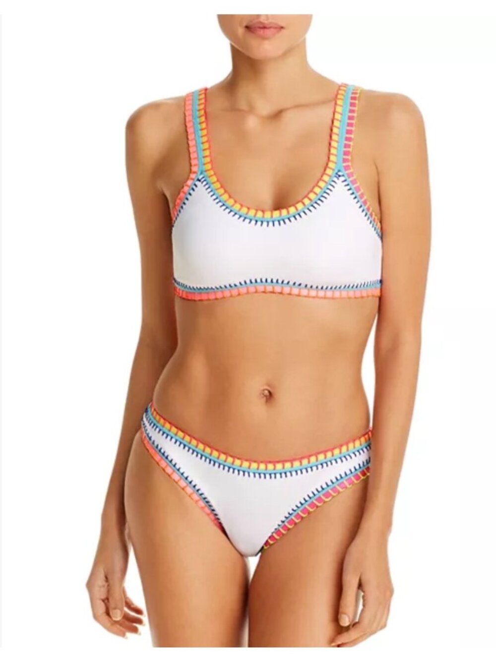 Platinum Swimwear Bikini & Top Set Womens Medium DD Top Crochet Beach Vacation